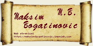 Maksim Bogatinović vizit kartica
